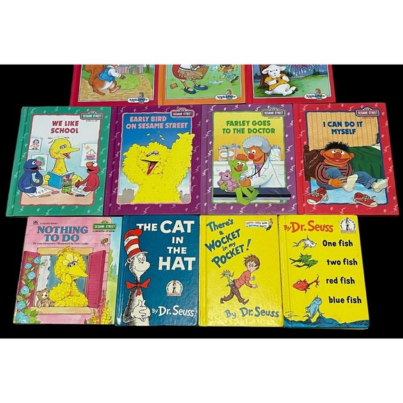 Children's Books Lot Of 14 Dr. Seuss Alpha Pets Sesame Street Original Vintage - Picture 4 of 5